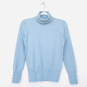 Cupio Light Blue Cowl Neck Sweater